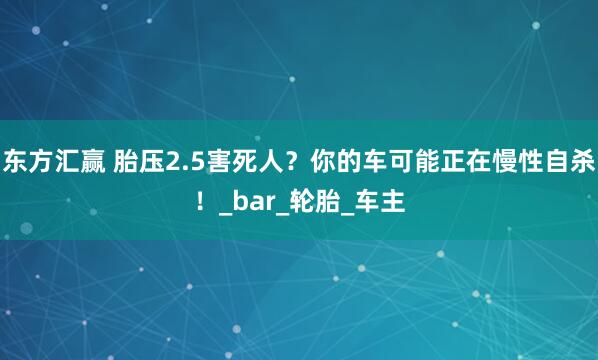 东方汇赢 胎压2.5害死人？你的车可能正在慢性自杀！_bar_轮胎_车主